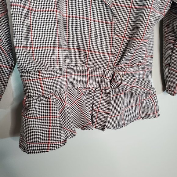Vintage Just Ducky Houndstooth Blazer Double Ring Belt Size Size 13-14 - Picture 7 of 8